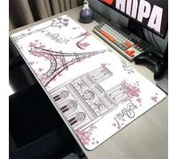 Lituor Tapis de Souris XXL 1200x600x3mm Mode Paris,Grand Tapis de Clavier Antidérapant avec Bords Cousus,Tapis de Souris de Jeu pour la Maison et Le Bureau