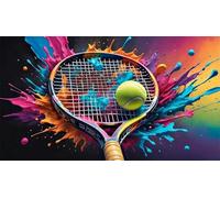 Lituor Tennis Diamond Painting pour Adultes,Grand 5D DIY Rond Diamant Painting Kit Complet,Coloré Broderie Diamant Art Strass Point de Croix Painting Pour Murale Décor 40x80cm