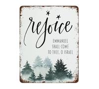Liturgical Metal Sign O Come Emmanuel Vintage Faith Based Art For Wreath Display Entryway Decor 8 X 12 inch