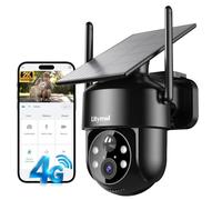 LITYMOL Caméras de sécurité solaires 2K sans fil pour l'extérieur - Caméras sans fil pour la sécurité de la maison - Audio bidirectionnel - Vision nocturne en couleur - Sirène d'alarme - Détection AI