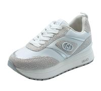 Liu Jo BA6007 Maxi Wonder White Sneakers pour femme en cuir blanc avec compensation, Blanc, 36 EU