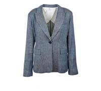 Liu Jo - Blazer en mélange de lin - Femme - Vestes - Bleu - Taille: 42 FR
