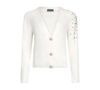 Liu Jo - Cardigan en laine avec broderie de bijoux - Femme - Pulls - Blanc - Taille: 42 FR