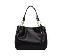 Liu Jo Sac à bandoulière Cirry M simili cuir noir 33x25x15 cm avec pompon décoratif, 3 compartiments