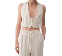 Liu Jo - Cremino Stripe Gilet - Femme - Vestes - Beige - Taille: 40 FR