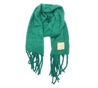 LIU JO Écharpe en laine avec franges sur l'ourlet, 95025 Deep Emerald, Taglia unica, Avec franges
