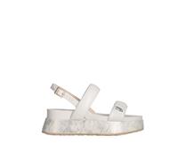Liu Jo, Femme, Chaussures, Beige, Taille: 37 EU Sandale à plateforme avec pierres précieuses