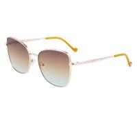 Liu Jo Femme LJ141S 717 Lunettes de soleil Métal Or Marron Géométrique Normale Normale
