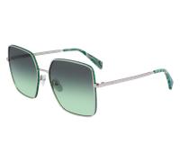 Liu Jo Femme LJ158S 040 Lunettes de soleil Métal Argent Vert Carré Normale Ombré