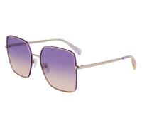 Liu Jo Femme LJ158S 722 Lunettes de soleil Métal Or Violet Carré Normale Ombré