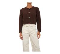 Liu Jo, Femme, Pulls, Brun, Taille: 42 FR Cardigan en laine avec boutons ornés de bijoux