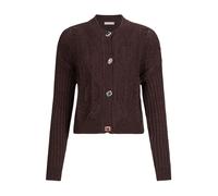 Liu Jo, Femme, Pulls, Brun, Taille: 42 FR Cardigan en laine avec boutons ornés de bijoux