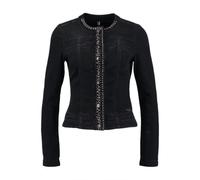 Liu Jo, Femme, Pulls, Noir, Taille: 42 FR Cardigan en denim avec strass