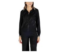 Liu Jo, Femme, Pulls, Noir, Taille: 42 FR Gilet zippé avec des inserts scintillants