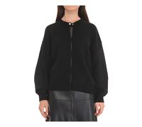 Liu Jo, Femme, Pulls, Noir, Taille: 44 FR Cardigan Boutonné à Manches 3/4