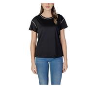 Liu Jo, Femme, Tops, Noir, Taille: 36 FR T-Shirt en Coton à Manches Courtes