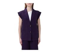 Liu Jo, Femme, Vestes, Violet, Taille: 44 FR Gilet en lin mélangé