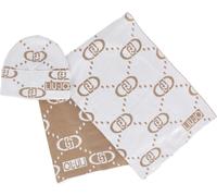 Liu Jo Femmes SET SCIARPA BEANIE écharpe et bonnet blanc beige mélange de viscose
