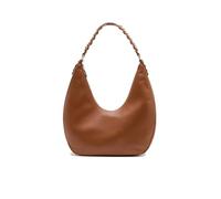 LIU JO Hobo Sac à main en cuir synthétique, marron cognac, avec sangle de chaîne tressée, style décontracté