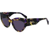 Liu Jo Femme LJ787S 017 Lunettes de soleil Acétate Noir Gris Cat Eye Normale