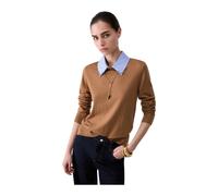 Liu Jo - Maglia Chiusa Colletto Popelin - Femme - Pulls - Brun - Taille: 40 FR