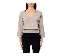 Liu Jo - Maglia Chiusa M/L Strass - Femme - Pulls - Beige - Taille: 42 FR