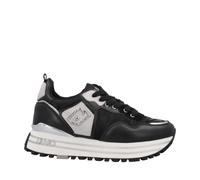 Liu Jo Maxi Wonder 01 Baskets Femme Platform en Cuir et Nylon, Noir , 36 EU