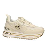 Chaussures Liu Jo Maxi Wonder 55 Baskets Cuir Beige