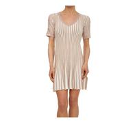 Liu Jo - Mini robe en maille à col en V - Femme - Robes - Beige - Taille: 38 FR