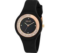 Liu Jo Montre à Quartz analogique pour Femme avec Bracelet en Silicone TLJ1418, Noir/Or Rose, Bracelet