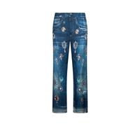 Liu Jo - Pantalons Straight à Imprimé Numérique - Femme - Jeans - Bleu - Taille: 36 FR