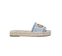 Liu Jo Pantoufles pour femmes Paros 01 Espadrillas en Denim Jacquard avec Maxi Logo Monogram Bleu LIGHT BLUE 36