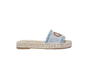 Liu Jo Pantoufles pour femmes Paros 01 Espadrillas en Denim Jacquard avec Maxi Logo Monogram Bleu LIGHT BLUE 36