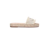 Liu Jo Pantoufles pour femmes Paros 01 Espadrillas en toile avec Maxi Logo Bianche Monogram WHITE 41