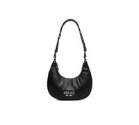 Liu Jo Petit sac bandoulière Evrim en simili cuir noir, logo doré, fermeture à glissière