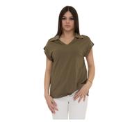 Liu Jo - Polo Col V 100% Coton - Femme - Blouses et Chemises - Vert - Taille: 38 FR