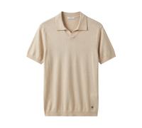 Liu Jo - Polo en maille lin et coton - Col cubain - Homme - Tops - Beige - Taille: XL