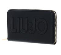 LIU JO Porte-monnaie noir pour femme - Logo Zip Around Wallet XL Nero 216304