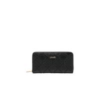 LIU JO Portefeuille long avec fermeture éclair. Il possède plusieurs compartiments pour billets, cartes et pièces. 19 x 2 x 10 cm, 22222 Noir, Longue avec fermeture éclair