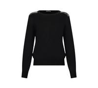 Liu Jo - Pull à col rond orné de perles - Femme - Pulls - Noir - Taille: 42 FR
