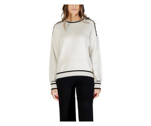 Liu Jo - Pull Chiusa avec Détail de Fermeture Éclair - Femme - Pulls - Blanc - Taille: 42 FR