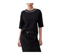 Liu Jo - Rhinestone Embellished Short Sleeve T-Shirt - Femme - Tops - Noir - Taille: 40 FR