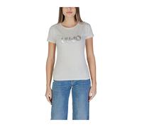 Liu Jo - Rhinestone Logo T-Shirt - Femme - Tops - Blanc - Taille: 40 FR