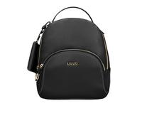 LIU JO Sac à dos confortable, pratique et spacieux avec fermeture éclair. Il possède deux poches intérieures dont une zippée. Une poche avant zippée et un porte-monnaie avec clip bouton, 22222 Noir,