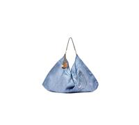 Liu Jo Sac Épaule Moyen Denim Bleu, Fermeture à Glissière, Poignée Simple, 58 x 38 x 5 cm, Polyuréthane