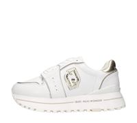 Liu Jo - Baskets blanches en cuir avec insert perforé et détails laminés - Femme - Chaussures - Blanc - Taille: 36 EU