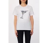 Liu Jo - T-shirt avec imprimé et appliqués - Femme - Tops - Blanc - Taille: 36 FR