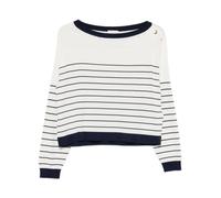 Liu Jo - Ta6213 Ms55N Pull Rayé Col Bateau - Femme - Pulls - Blanc - Taille: 44 FR
