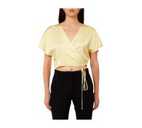 Liu Jo - Satin Wrap Top - Femme - Blouses et Chemises - Jaune - Taille: 40 FR