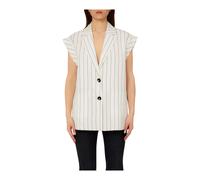 Liu Jo - Gilet en mélange de lin - Femme - Vestes - Blanc - Taille: 34 FR